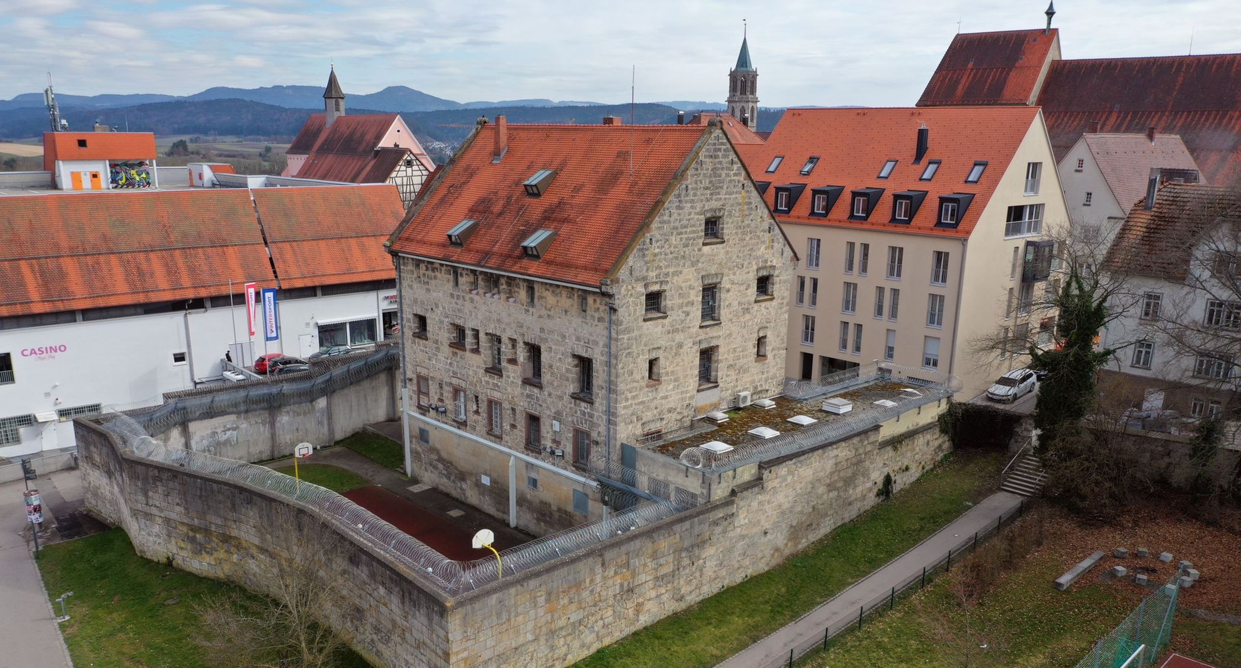 Blick auf die Justizvollzugsanstalt Rottweil