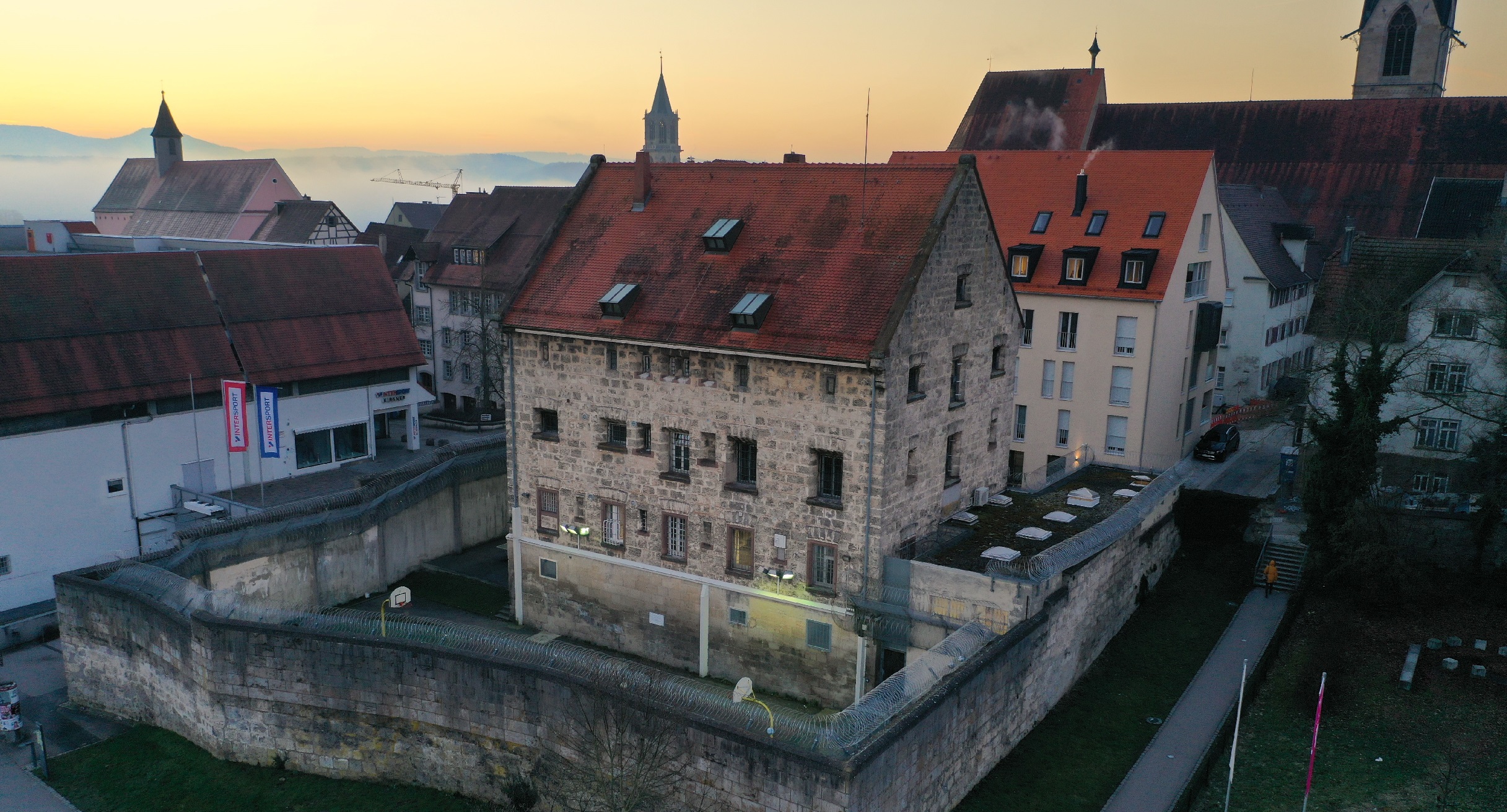 Luftbild der Justizvollzugsanstalt Ravensburg